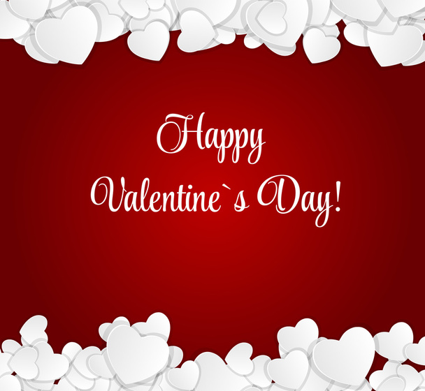 Tarjeta Feliz Día de San Valentín con Corazón. Ilustración vectorial - Vector, Imagen
