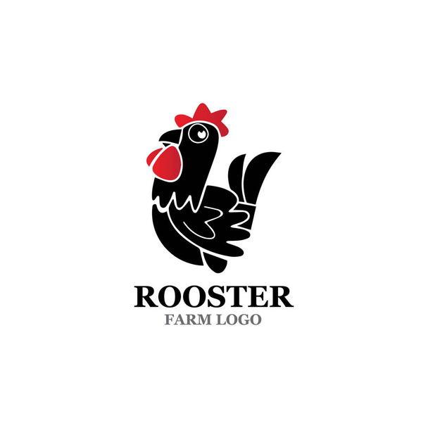 Rooster logosu vektör ikonu çizimi tasarımı - Vektör, Görsel
