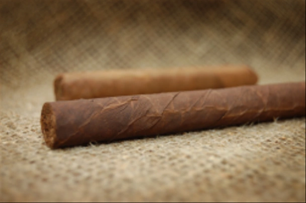 Deux cigares cubains sur toile de Hesse
 - Photo, image