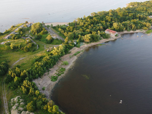 Top-down aerial view of the peninsula in the Leningrad region - Photo, image