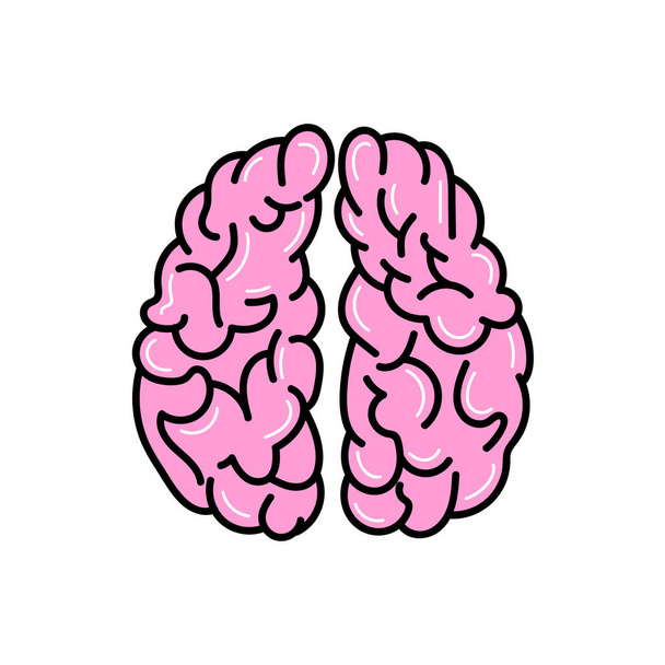 Мозг, ум или интеллект линии иконка вектора искусства для приложений и веб-сайтов. - Вектор,изображение
