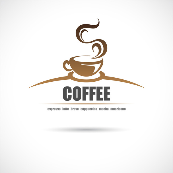 Label with a cup of coffee. Vector illustration - Vector, imagen