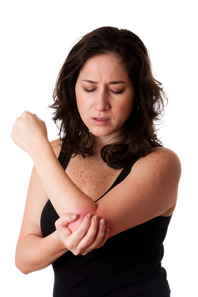 Woman with elbow pain - Foto, Bild