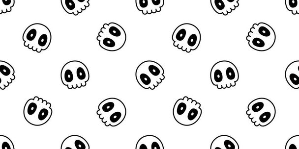 skull seamless pattern Halloween crossbones vector pirate symbol ghost cartoon scarf isolated repeat wallpaper tile background doodle illustration design - Vecteur, image