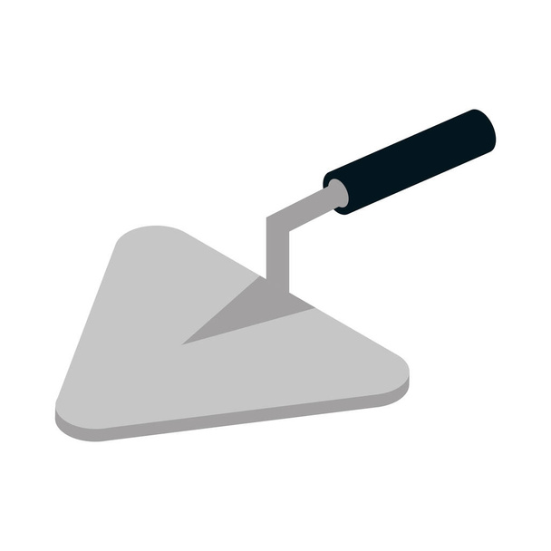 isometric repair construction trowel work tool and equipment flat style icon design - Vector, Image