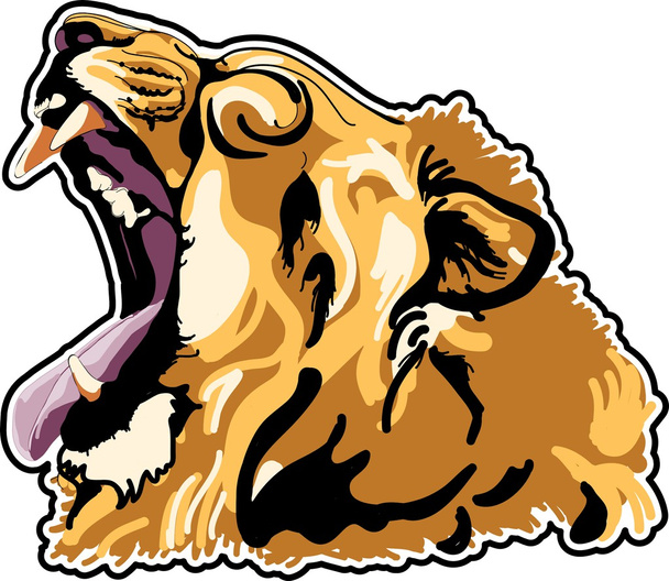 Lion head color - Διάνυσμα, εικόνα