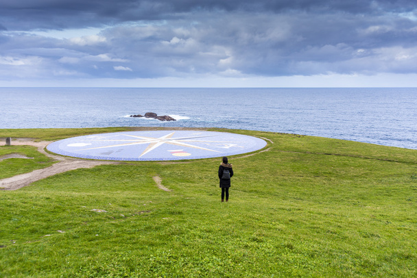 Větrná růžice v coruna, Galicie, Španělsko. - Fotografie, Obrázek