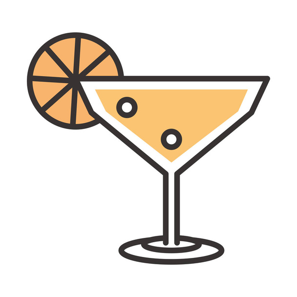 cocktail margarita ícone beber licor refrescante linha de álcool e design de preenchimento
 - Vetor, Imagem