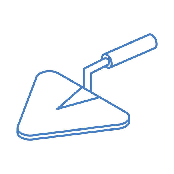 isometric repair construction trowel work tool and equipment linear style icon design - Vector, Image