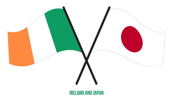 Waving Japan flag on flagpole on isolated background, Japanese flag, vector  illustration Stock Vector
