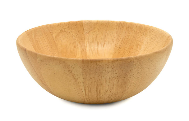 wooden bowl isolated on white include clipping path - Photo, Image
