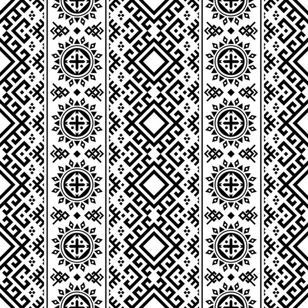 Seamless ethnic pattern frame background - Vector, Image