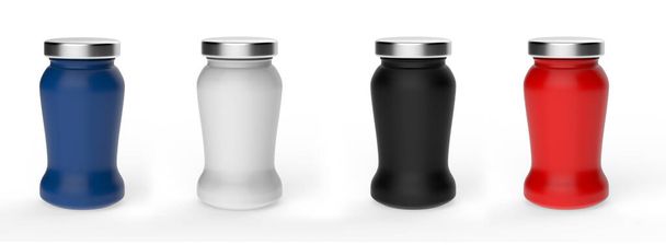 botella de plástico en blanco realista sobre fondo blanco. ilustración 3d. - Foto, Imagen