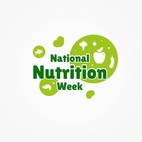Εθνική Εβδομάδα Διατροφής Εικονογράφηση Διάνυσμα Σχεδιασμός Για Γιορτάστε Στιγμή - Διάνυσμα, εικόνα
