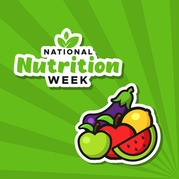 Εθνική Εβδομάδα Διατροφής Εικονογράφηση Διάνυσμα Σχεδιασμός Για Γιορτάστε Στιγμή - Διάνυσμα, εικόνα