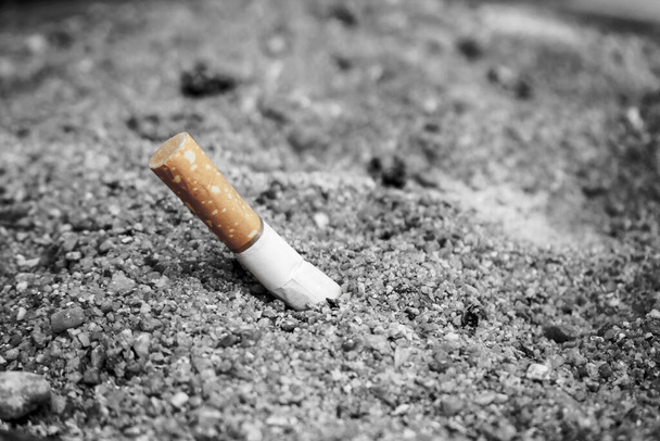 Tobacco Cigarette butt, stop smoking concept - Fotoğraf, Görsel