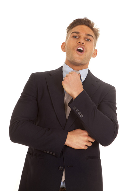 man in suit coat tie too tight - Foto, Imagem