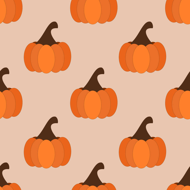 halloween orange Kürbisse nahtloses Muster - Vektor, Bild
