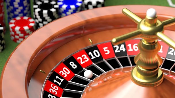 casino rulet numaraları ve topu makro - Fotoğraf, Görsel