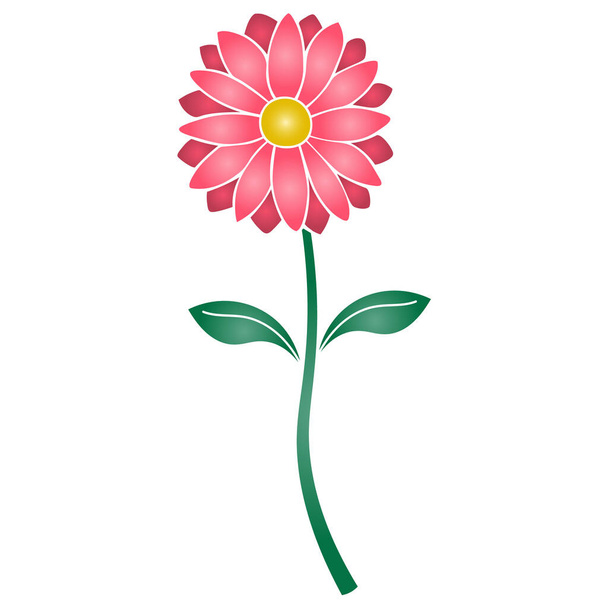 Summer flower. Colored vector illustration. Isolated white background. Flat style. Daisy. Idea for web design. A symbol of beauty and freshness. Floral print. Perennial plant from the Aster family. - Vector, imagen