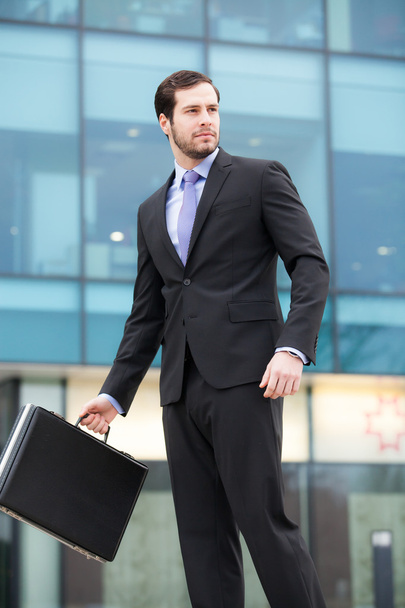 business man with suitcase - Foto, imagen