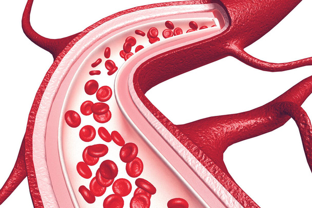 動脈の血液細胞。 3Dレンダリング - 写真・画像