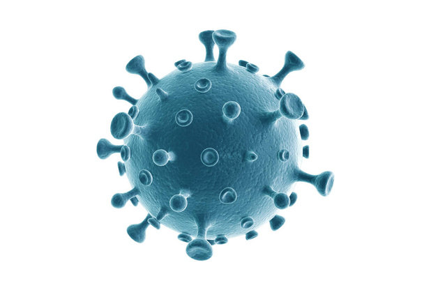 Beyaz arkaplandaki virüs 33d oluşturucu - Fotoğraf, Görsel