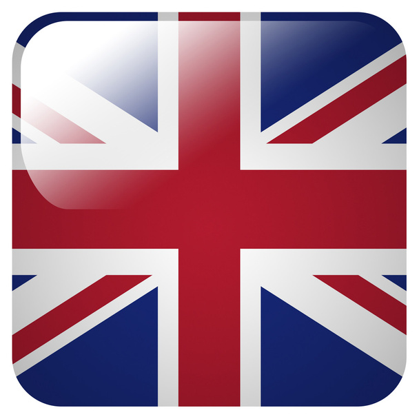 Glossy icon with flag of Great Britain - Фото, изображение