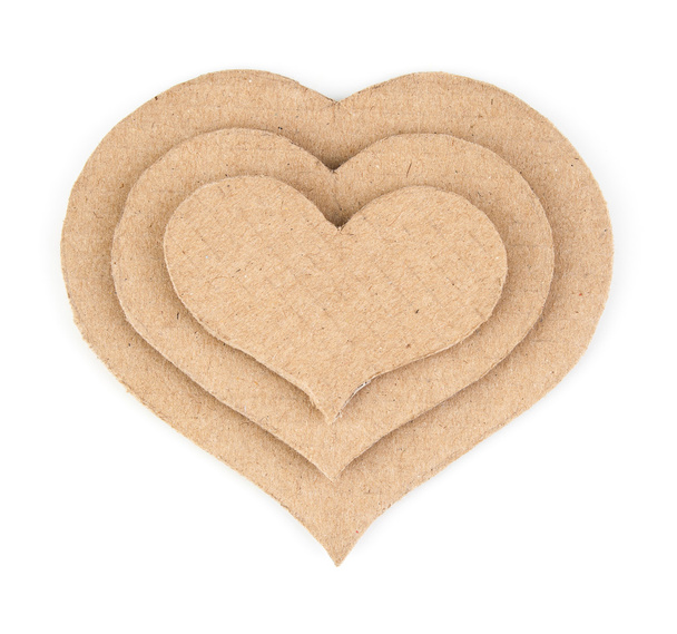 Handmade applique made of cardboard heart - Photo, Image