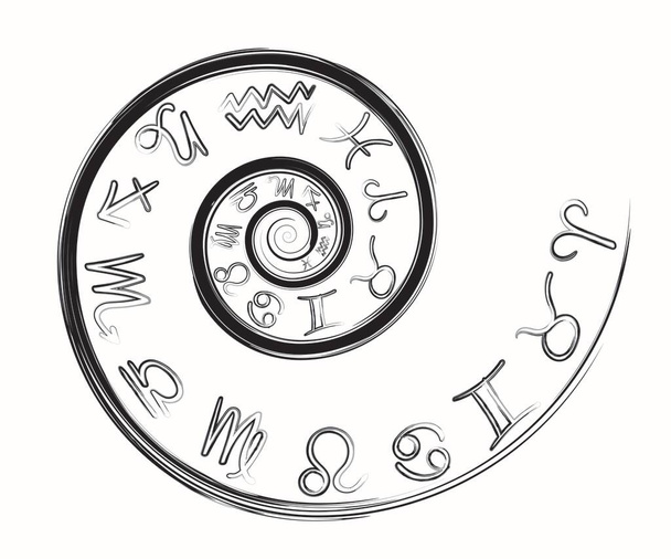 Dierenriemtekens geïsoleerd op een witte achtergrond. Tekenen van een ster voor een astrologische horoscoop. Verzameling astrologische kalenders - Vector, afbeelding