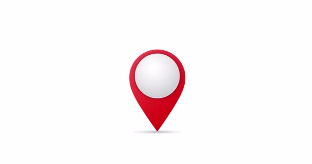 Ikona připínáčku. 4K video GPS pohyb kolíku zobrazující umístění na mapě. - Záběry, video