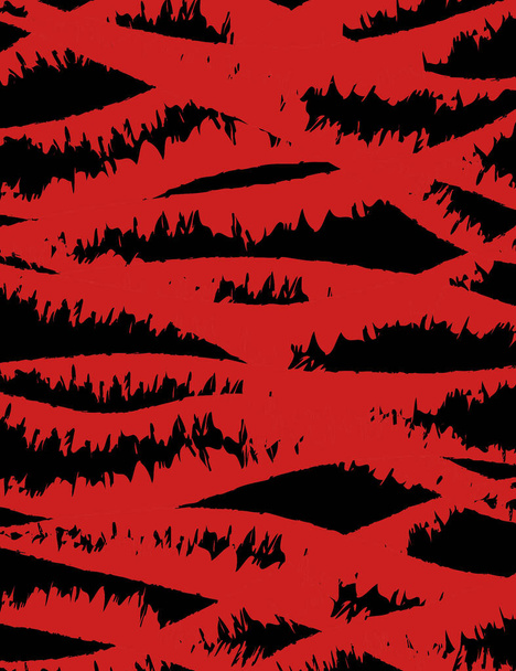 抽象的な赤と黒のパターン。縞模様の背景と質感、イラストデザイン要素 - ベクター画像