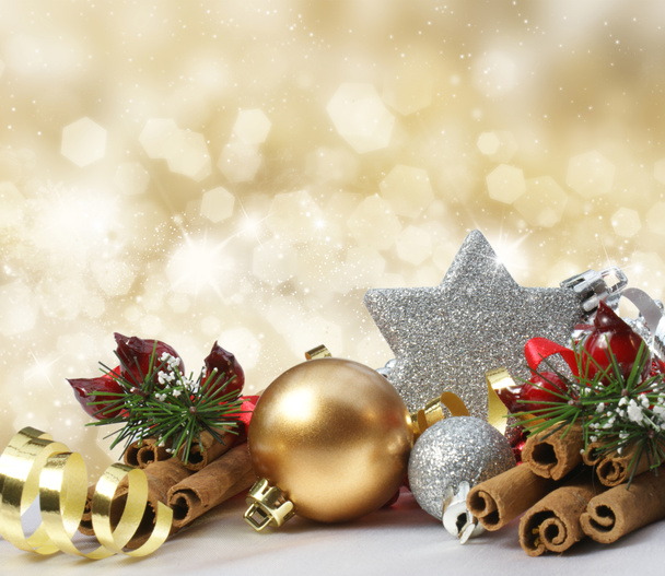Glittery gold Christmas background - Photo, Image
