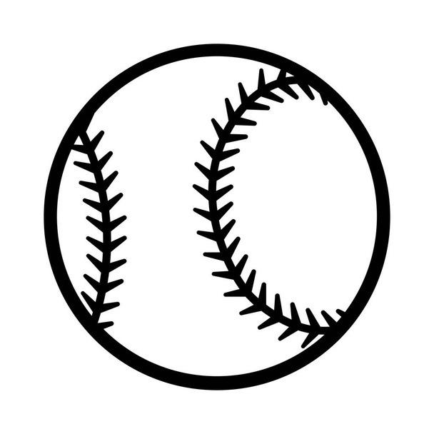 Baseball koule silueta vektorové ilustrace izolované na bílém pozadí. Ideální pro designový prvek loga, samolepku, obtisky automobilů a jakýkoliv druh dekorace. - Vektor, obrázek