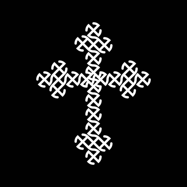 Christian Orthodox Cross. Illustration of a Christian Orthodox cross on a black background - Wektor, obraz