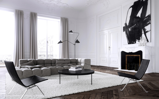 Moderna sala de estar interior - Foto, Imagem