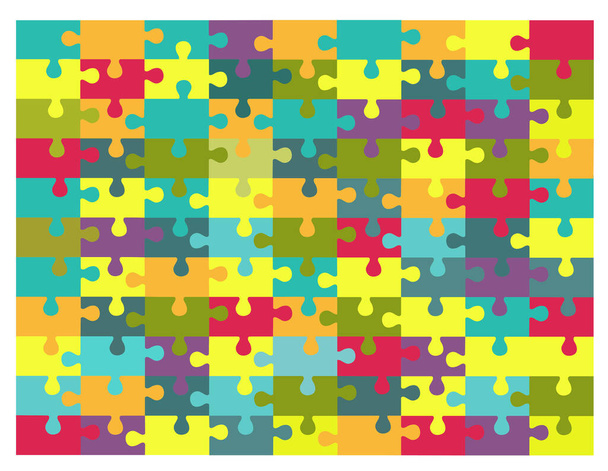 Illustration of multicolored puzzles - Vector, Image