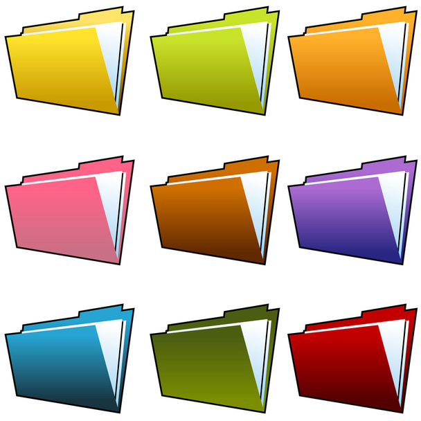 Folder Set - Vektor, Bild