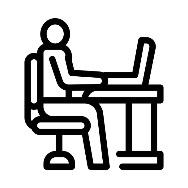 man working in office icon vector. man working in office sign. isolated contour symbol illustration - Vector, Image