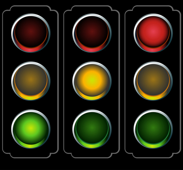 Traffic Light Night - Vector, imagen