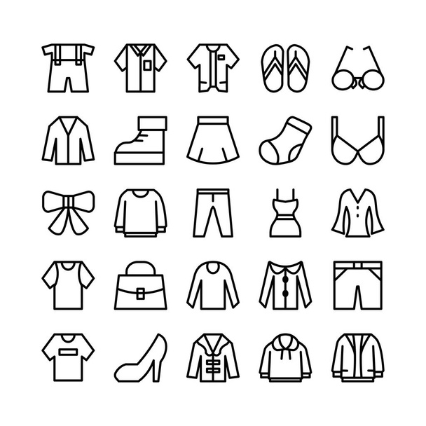 Fashion icon set vector line for website, mobile app, presentation, social media. Suitable for user interface and user experience. - Vector, Image