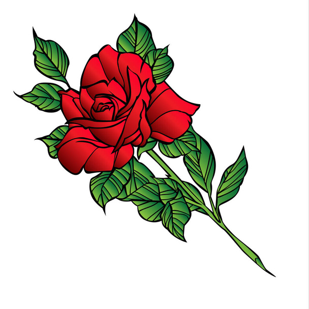 rosa vettoriale fiore rosso cartone animato illustrazione 07 - Vettoriali, immagini