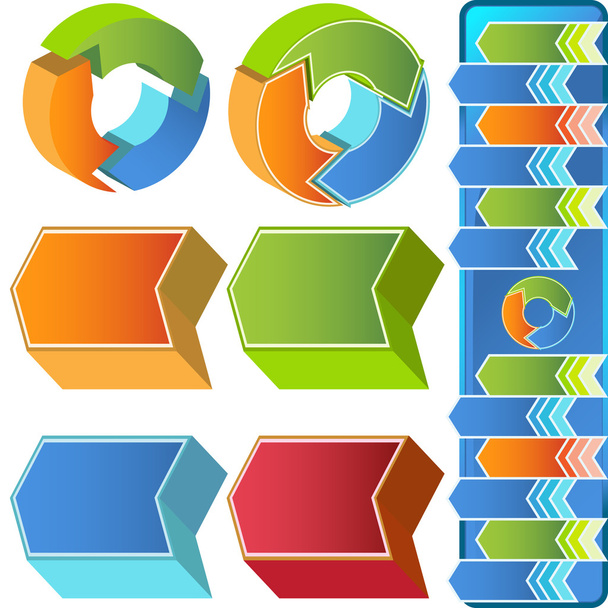 Chevron Circular 3D Menu Icons - Vector, Imagen