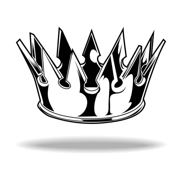 Στέμμα μαύρο και άσπρο βασιλιά βασίλισσα βασίλειο βασιλικό διάνυσμα - Διάνυσμα, εικόνα