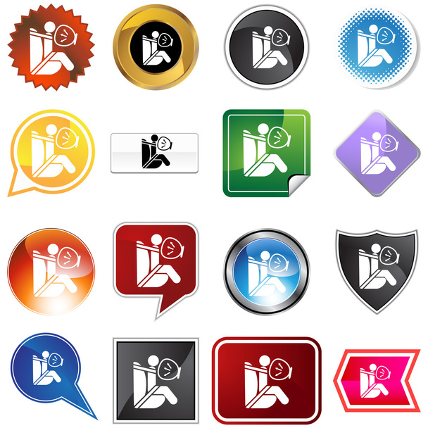 Airbag Icon Set - Vector, Image