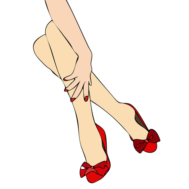 Las hermosas piernas de las mujeres
 - Vector, imagen