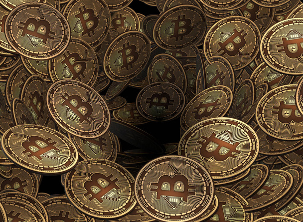 A háttér készült sok cryptocurrency bitcoin - 3d renderin - Fotó, kép