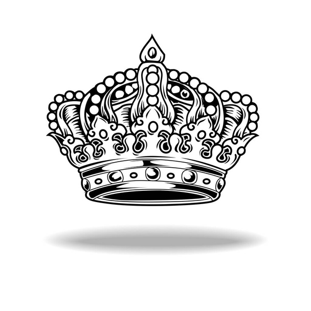Korona Czarno-Biały Król Królowa królestwo wektor królewski - Wektor, obraz