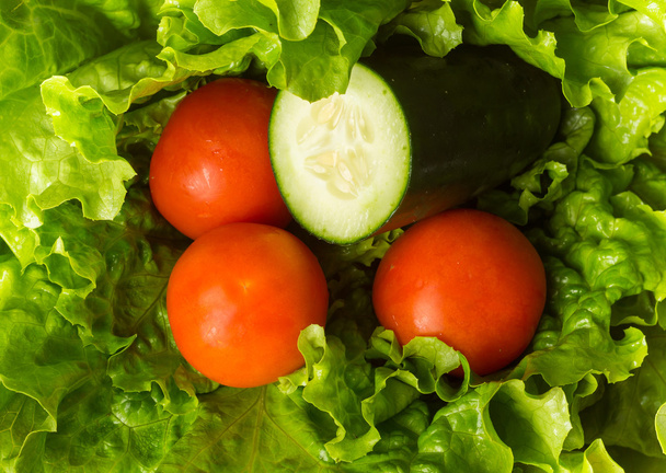 Salaatti ja tomaattisalaatti
 - Valokuva, kuva
