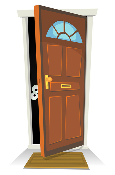 Something Or Someone Behind The Door - Vector, Image